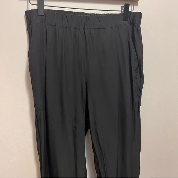 Dear Cashmere 100% Silk Black Lightweight Pants Size Medium - Picture 4 of 11